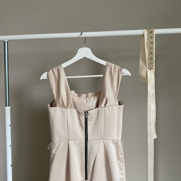 Couture Vera Wang bridal bridesmaid dress gown drop waist pleated drape corset - Picture 6 of 10